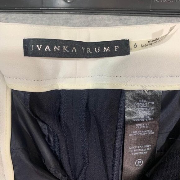 IVANKA trump navy trousers with white trim on waist. Size 6 - Picture 3 of 7